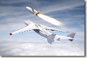Воздушный старт МАКСа (поздний вариант); самолет-носитель Ан-225 с укоаинской символикой 
