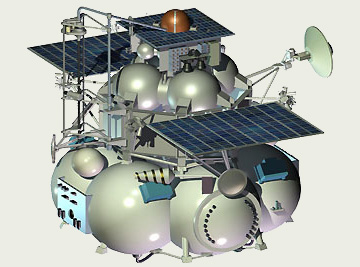 Общий вид российской межпланетной автоматической станции "Фобос-Грунт"